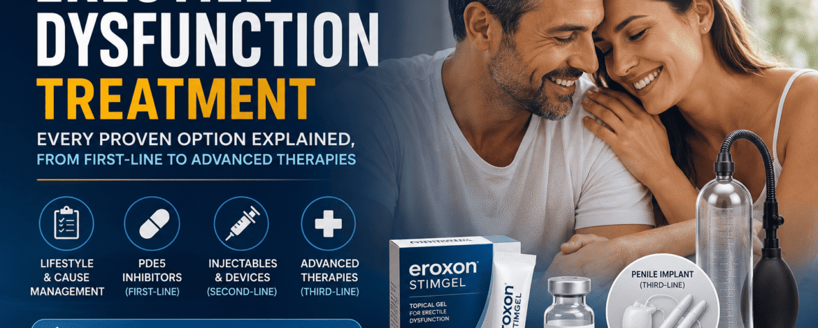 Erectile Dysfunction Treatment: Every Proven Option Explained, From First-Line to Advanced Therapies