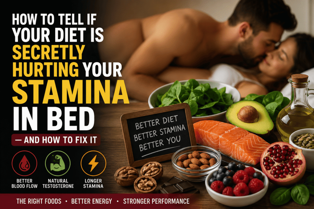 alt="How to tell if your diet is secretly hurting your stamina in bed and improve sexual wellness with healthy foods."