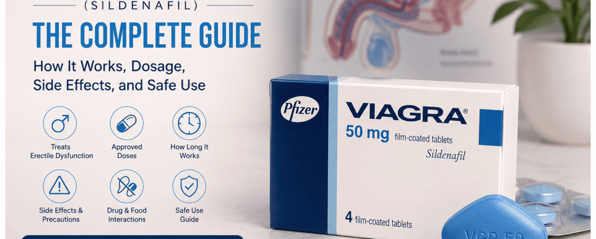 Viagra (Sildenafil): The Complete Guide to How It Works, Dosage, Side Effects, and Safe Use