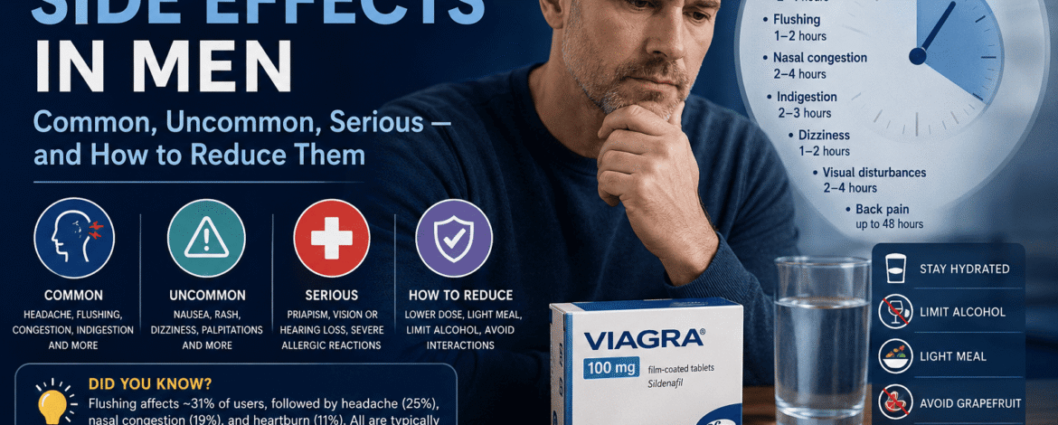 Viagra Side Effects in Men: Common, Uncommon, Serious — and How to Reduce Them