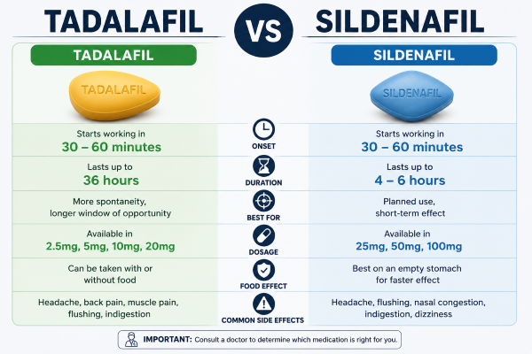 Tadalafil vs Sildenafil: Which Works Best for ED Treatment?