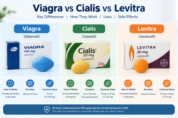 Viagra vs Cialis vs Levitra