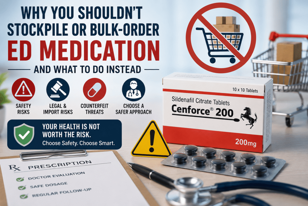 Why you should not stockpile or bulk-order ED medication safety treatment options